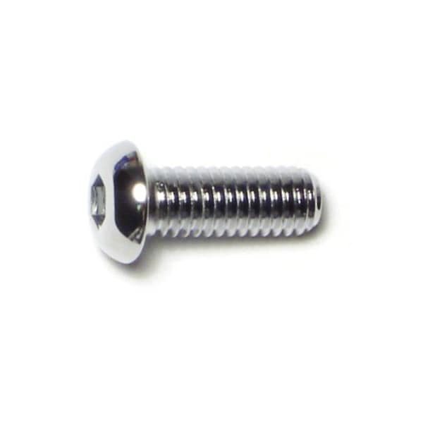 Midwest Fastener M6-1.00 Socket Head Cap Screw, Button, Chrome Plated Steel, 16 mm Length, 10 PK 74521 - main